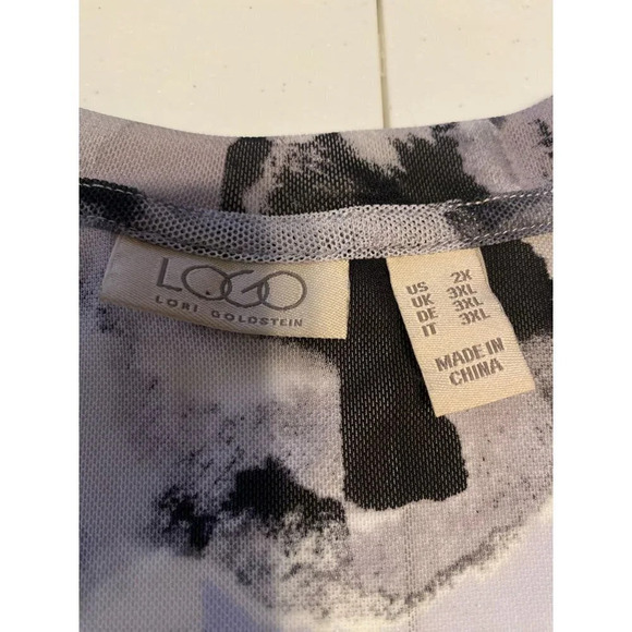 Logo by Lori Goldstein mesh button down abstract witchy gothic dark academia 2X - Picture 8 of 10